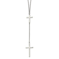 Stainless Steel Polished Cross Dangle Slip on 30in Necklace