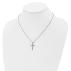 Chisel Stainless Steel Polished Cross Pendant on an 18 inch Cable Chain Necklace