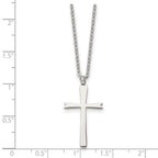 Chisel Stainless Steel Polished Cross Pendant on an 18 inch Cable Chain Necklace