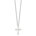 Chisel Stainless Steel Polished Small Cross Pendant on an 18 inch Cable Chain Necklace