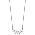 Stainless Steel Brushed and Polished Multi Cross 17.5in Necklace