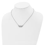 Stainless Steel Brushed and Polished Multi Cross 17.5in Necklace