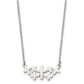 Stainless Steel Brushed and Polished Multi Cross 17.5in Necklace