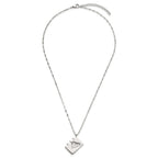Chisel Stainless Steel Brushed and Polished Lord's Prayer in Spanish Notebook Pendant on a 17.5 inch Necklace