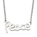 Stainless Steel Polished PEACE Necklace