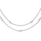 Stainless Steel Polished Two Strand 15.75in w/2in ext Necklace