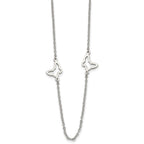 Stainless Steel Polished Butterflies 33in Necklace
