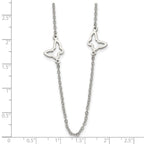 Stainless Steel Polished Butterflies 33in Necklace