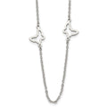 Stainless Steel Polished Butterflies 33in Necklace