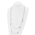Stainless Steel Two Strand Cross 30in Necklace