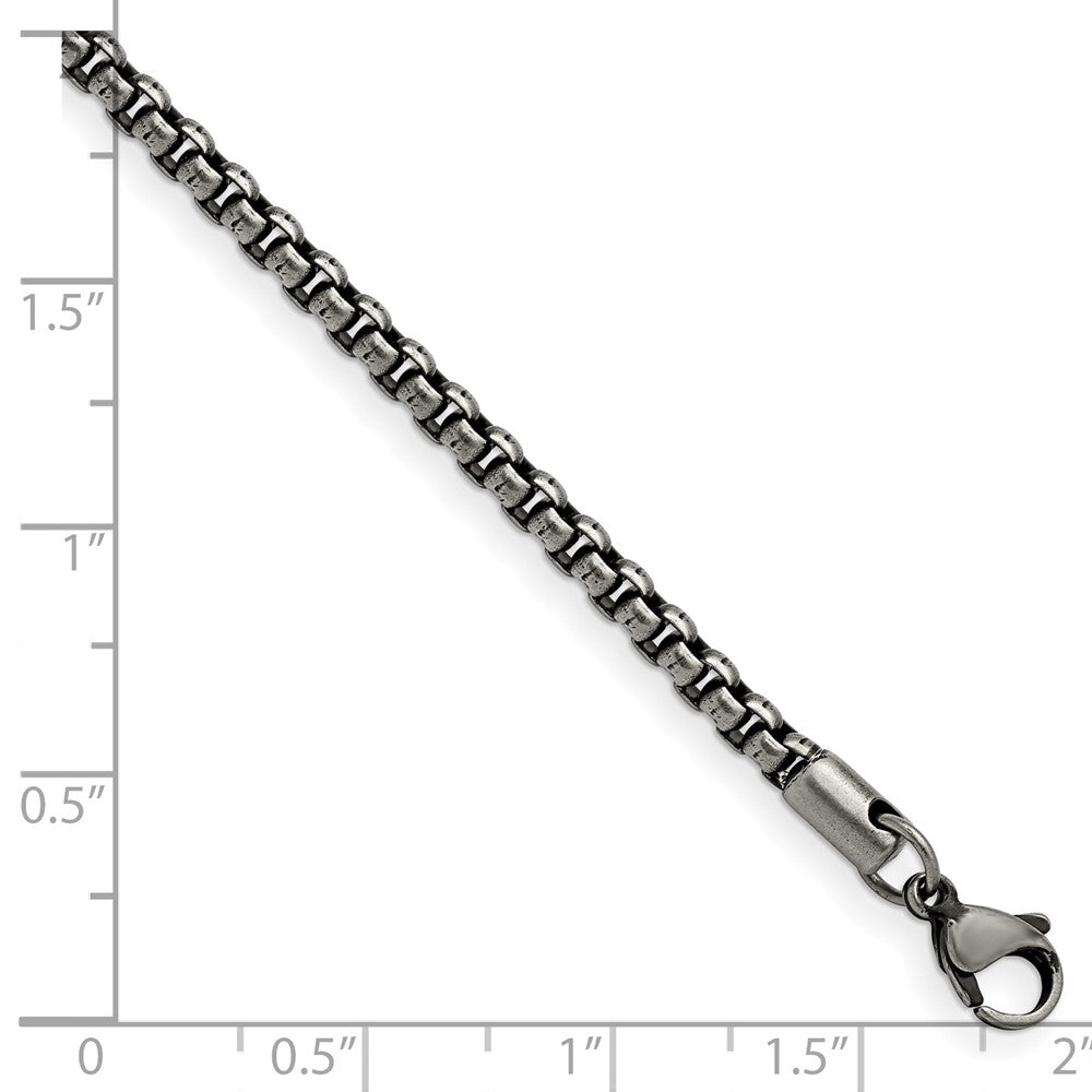 Chisel Stainless Steel Antiqued and Polished 3.9mm Rounded Box Chain
