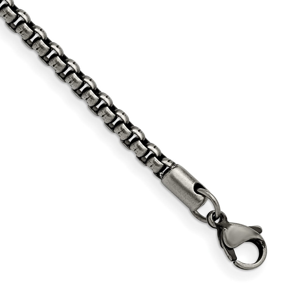 Chisel Stainless Steel Antiqued and Polished 3.9mm Rounded Box Chain