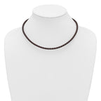 Chisel 4mm Genuine Leather Hexagon Weave Necklace