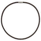 Chisel 4mm Genuine Leather Hexagon Weave Necklace