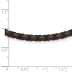 Chisel 4mm Genuine Leather Hexagon Weave Necklace