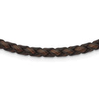 Chisel 4mm Genuine Leather Hexagon Weave Necklace