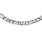 Chisel Stainless Steel Satin 7mm Figaro Chain