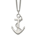 Chisel Stainless Steel Polished Anchor Pendant on a 24 inch Curb Chain Necklace