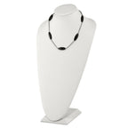 Stainless Steel Polished Black Agate Necklace