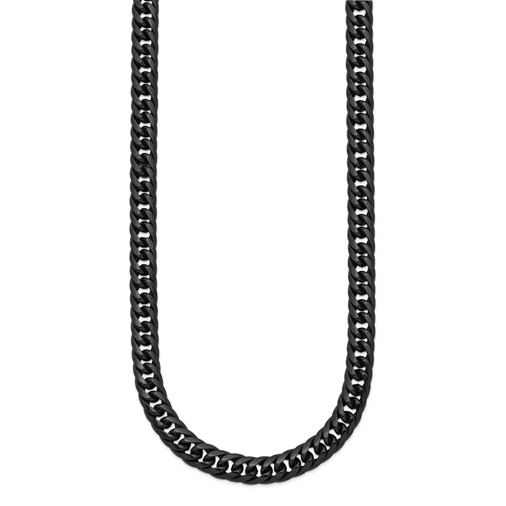 Chisel Stainless Steel Polished Black IP-plated Double Curb Chain Necklace