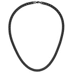Chisel Stainless Steel Polished Black IP-plated Double Curb Chain Necklace