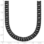 Chisel Stainless Steel Polished Black IP-plated Double Curb Chain Necklace