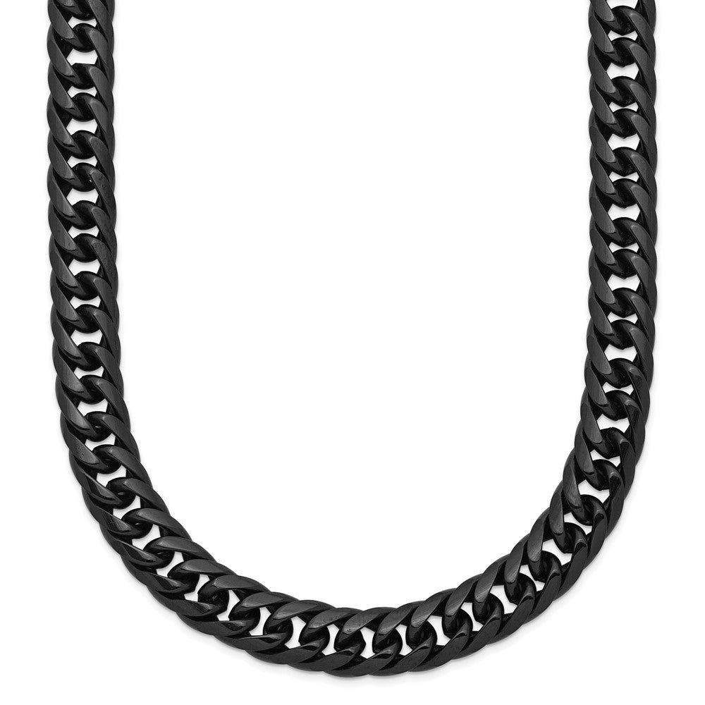 Chisel Stainless Steel Polished Black IP-plated Double Curb Chain Necklace