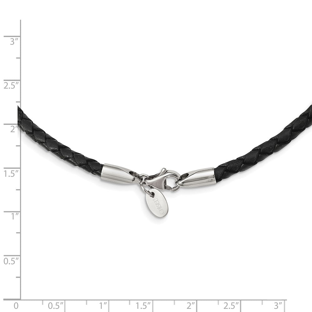 Chisel 4mm Genuine Leather Weave Necklace
