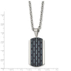 Stainless Steel Polished Black IP-plated Dog Tag 24in Necklace