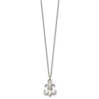 Stainless Steel Polished Fleur de lis 18.75in w/2 ext Necklace