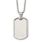 Chisel Stainless Steel Polished Dog Tag on a 20 inch Ball Chain Necklace