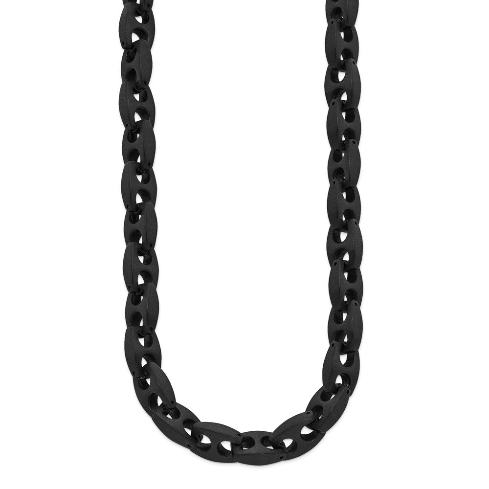 Chisel Stainless Steel Brushed Black IP-plated Link Necklace
