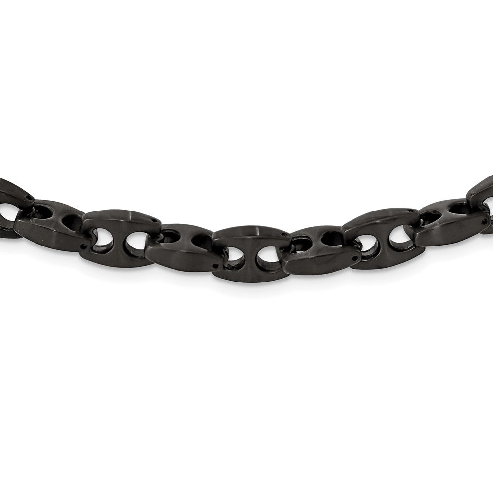 Chisel Stainless Steel Brushed Black IP-plated Link Necklace