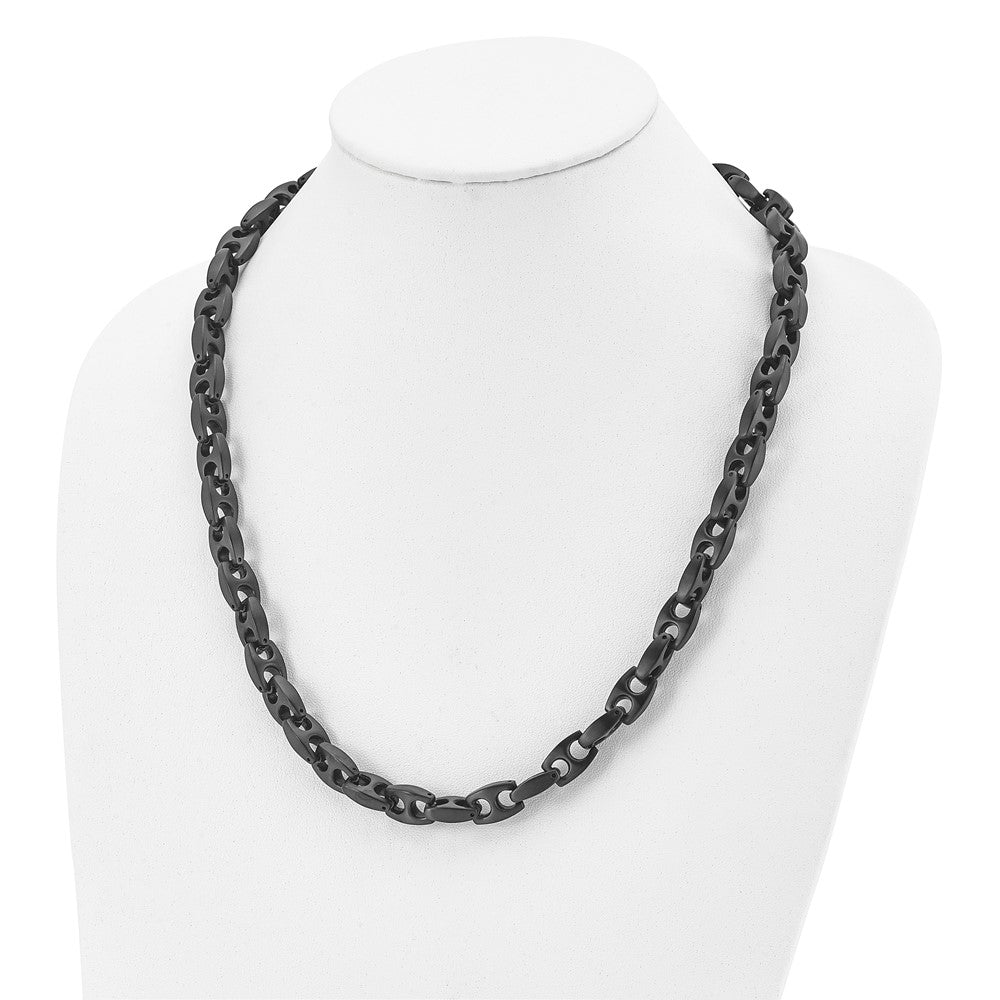 Chisel Stainless Steel Brushed Black IP-plated Link Necklace
