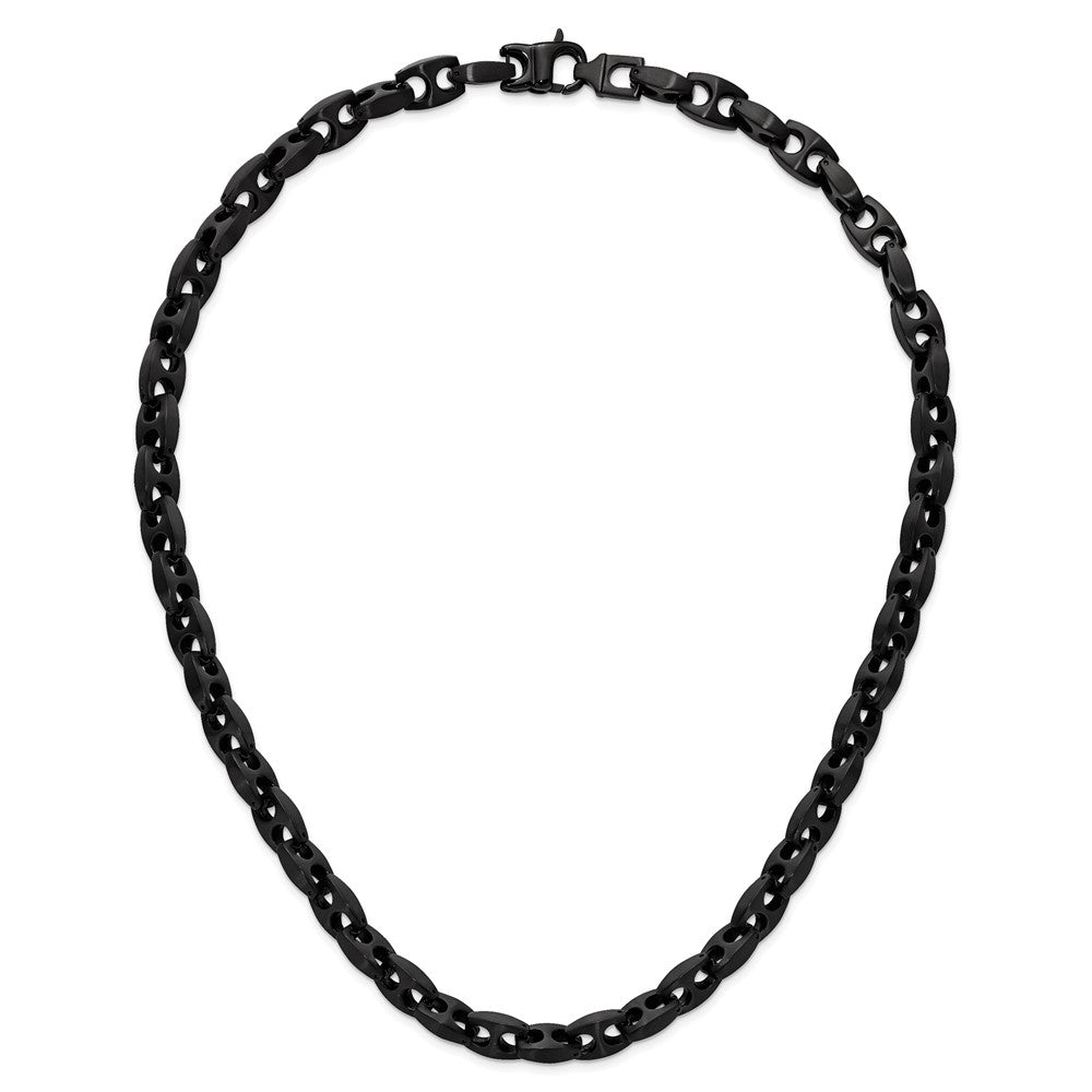 Chisel Stainless Steel Brushed Black IP-plated Link Necklace