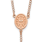 Chisel Stainless Steel Polished Rose IP-plated 30 inch Rosary Necklace