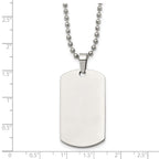Chisel Stainless Steel Brushed and Polished Rounded Edge 2mm Dog Tag on a 24 inch Ball Chain Necklace