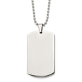 Chain Stainless Steel Brushed and Polished Rounded Edge 4mm Dog Tag on a 24in Ball Chain Necklace