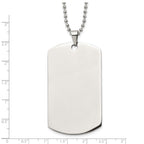 Chisel Stainless Steel Brushed and Polished Round Edge XLarge 2mm Dog Tag on a 24 inch Ball Chain Necklace