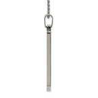 Chisel Stainless Steel Brushed and Polished Round Edge Extra Large 4mm Dog Tag on a 24 inch Ball Chain Necklace