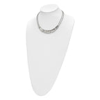 Stainless Steel Polished and Textured 17in Necklace