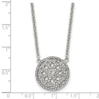 Stainless Steel Polished w/CZ Flower 18in Necklace