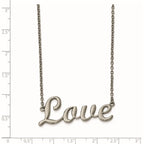 Chisel Stainless Steel Polished LOVE on a 16 inch Cable Chain Necklace
