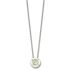 Chisel Stainless Steel Polished CZ May Birthstone Circle Pendant on a 20 inch Multi-Link Chain Necklace