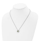 Chisel Stainless Steel Polished CZ May Birthstone Circle Pendant on a 20 inch Multi-Link Chain Necklace