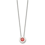 Chisel Stainless Steel Polished CZ July Birthstone Circle Pendant on a 20 inch Multi-Link Chain Necklace
