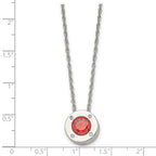 Chisel Stainless Steel Polished CZ July Birthstone Circle Pendant on a 20 inch Multi-Link Chain Necklace