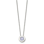 Chisel Stainless Steel Polished CZ June Birthstone Circle Pendant on a 20 inch Multi-Link Chain Necklace