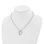 Stainless Steel Polished Yellow IP-plated Oval 18in Necklace