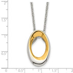 Stainless Steel Polished Yellow IP-plated Oval 18in Necklace